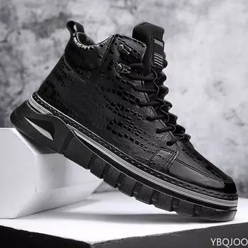Некожаная обувь, мужские удобные кроссовки, мужские непромокаемые нескользящие уличные повседневные туфли, мотоциклетные ботинки 39–44 39 чёрный