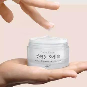 Nella Oneday Whitener White Snow осветляющий ферментированный крем 50г