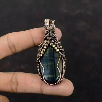 Nellite Pendant Copper Wire Wrapped Pendant Unique Copper Design Jewelry Dainty Gemstone Pendant Handmade Wire Wrap Jewelry Anniversary Gift