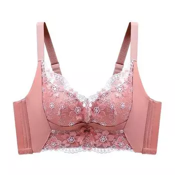 Немагнитное осеннее мягкое нижнее белье из мягкого и толстого кружева для женщин, собирающее и закрывающее бюстгальтер под грудью 70B белый