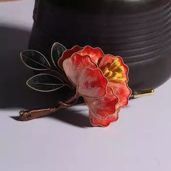 Нематериальное культурное наследие ручной работы из шелка Эдельвейс Брошь Новая китайская классическая булавка Простой нишевый дизайн Корсаж Аксессуары арбуз красный