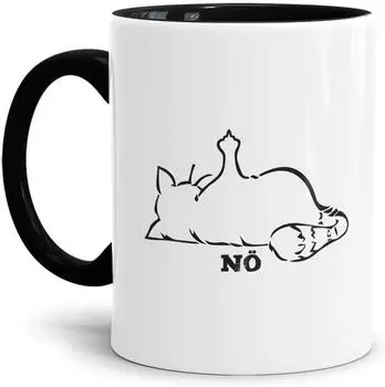 Немецкая керамическая кофейная кружка Вода Чашка Средний палец Кот Нёкат Новый Рождество 301-400ml