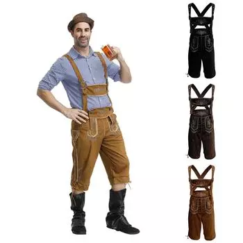 Немецкие брюки без шнуровки на Октоберфесте, мужские брюки с тиббингом