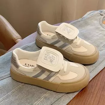 Немецкие кроссовки из натуральной кожи на платформе, женская обувь, летние дышащие белые туфли, новые универсальные кроссовки, повседневные кроссовки 35