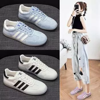 Немецкие кроссовки из натуральной кожи на платформе, женские, плоские, новые, белые, летние, сноуборд-туфли, модная обувь для женщин 35 белый