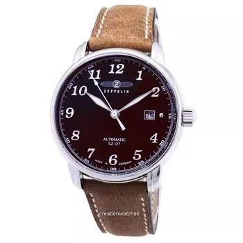 Немецкие мужские часы Zeppelin Series LZ127 Graf Automatic 8656-3 86563 коричневый