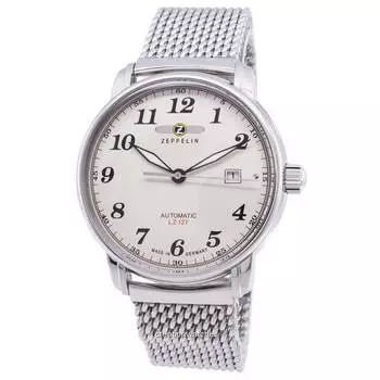 Немецкие мужские часы Zeppelin Series LZ127 Graf Automatic 7656M-5 7656M5 белый
