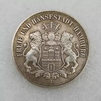 Немецкие памятные коллекционные монеты Funf Mark 1896 года