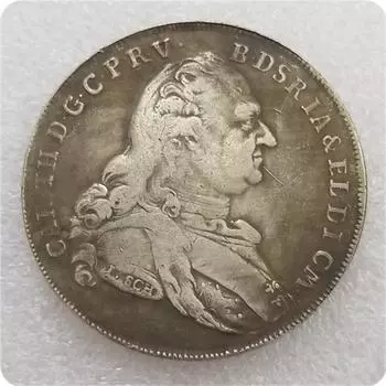 Немецкие памятные коллекционные сувениры 1782 года, серебряные монеты разноцветный