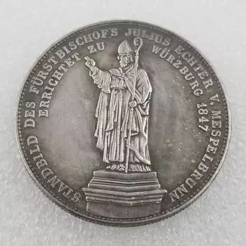 Немецкие памятные коллекционные сувениры 1847 года, серебряные монеты разноцветный