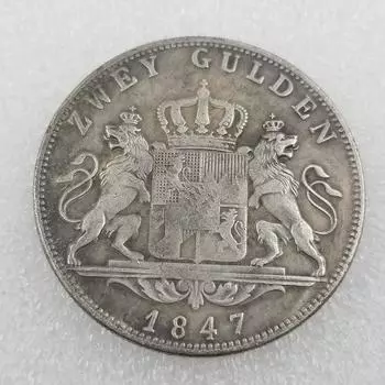 Немецкие памятные коллекционные сувениры 1847 года, серебряные монеты разноцветный