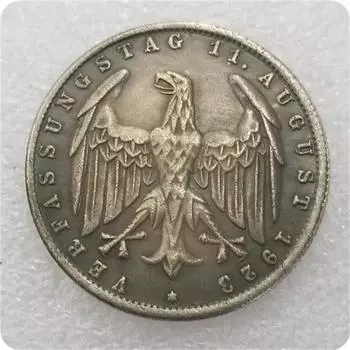 Немецкие памятные коллекционные сувениры 1923 года, серебряные монеты разноцветный