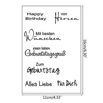 Немецкие слова DIY силиконовый прозрачный штамп цепляться печать записки тиснение альбом декор