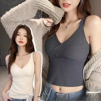 Немецкий бархатный теплый жилет женский цельный бюстгальтер с подкладкой для груди, не требующий ношения осенью и зимой, внутренний слой, низ M