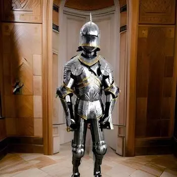 Немецкий готический полный комплект доспехов. Средневековый полный комплект доспехов XV века для косплея, реконструкции и декорирования.