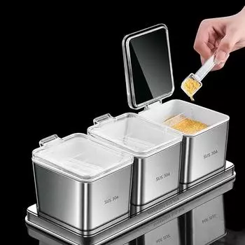Немецкий набор из нержавеющей стали 304 для приправ, бытовой кухонный органайзер и контейнер для хранения специй, инструментов и гаджетов