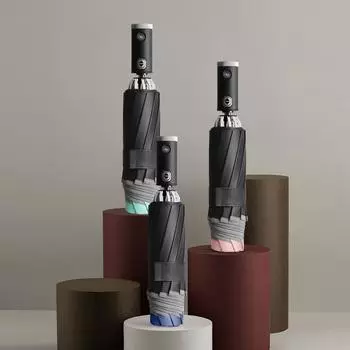 Немецкий полный обратный зонт, автомобильный мужской ветроустойчивый большой виниловый складной зонт для защиты от непогоды и дождя со светодиодной подсветкой