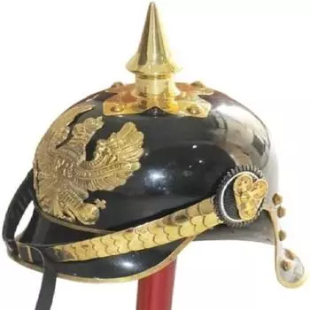 Немецкий прусский шлем Pilckelhaube с латунным акцентом, имперский официальный шлем с шипами