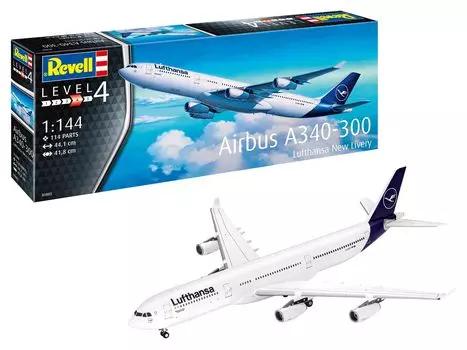 Немецкий Revell Airbus Lufthansa Пассажирский Самолет Пластиковая Модель 03803 (Revell) 1/144 А340-300