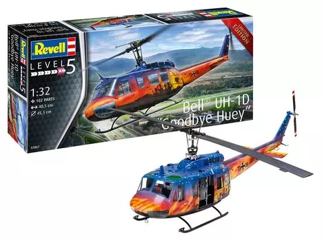 Немецкий Revell масштабный американский Хьюи пластиковый набор 03867 1/32 UH-1D Прощай