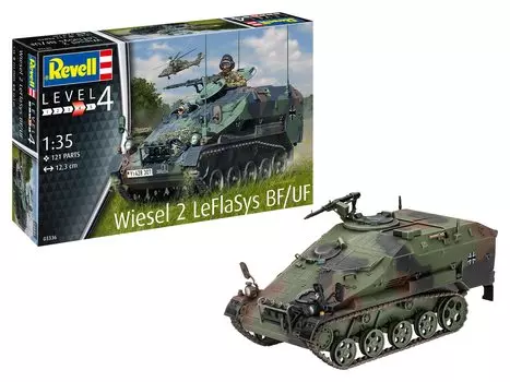 Немецкий Revell Немецкая армия Wiesel 2 LeFlaSys Пластиковая модель 03336 Цвет литья (Revell) 1/35 БФ/УФ