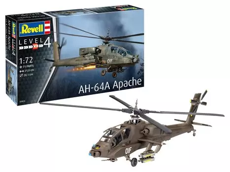 Немецкий Revell US Army Apache Пластиковая модель 03824 Цвет литья (Revell) 1/72 АН-64А