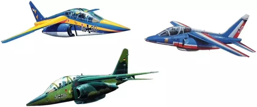 Немецкий самолет Revell Alpha Jet 50th Anniversary, набор из 3 самолетов, пластиковая модель 03810 (Revell) 1/144