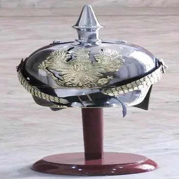 Немецкий стальной шлем Royal Handicraft Pickelhaube с латунными вставками, прусский офицер, Первая и Вторая мировые войны
