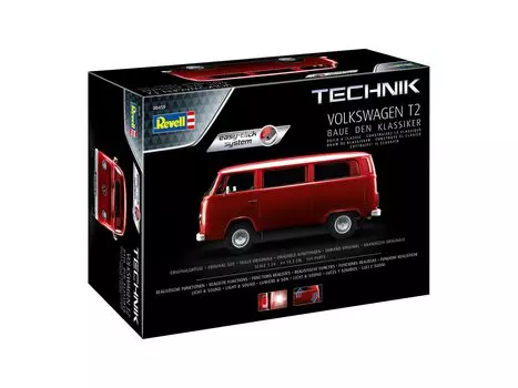 Немецкий уровень Level Technic Series Volkswagen T2 Sound Пластиковая модель 00459 1/24 со светом и