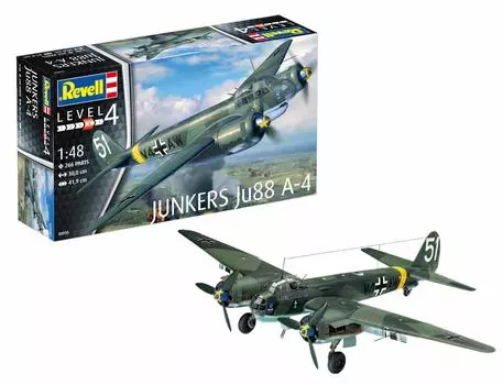 Немецкий уровень Люфтваффе Junkers Ju88 Пластиковая модель 03935 1/48 A-4