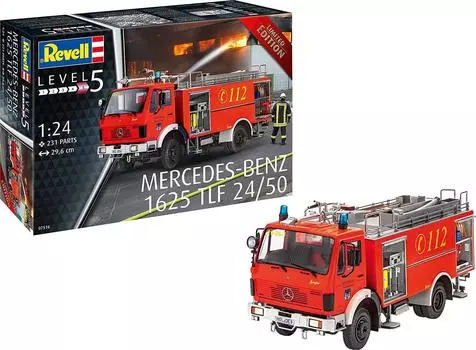 Немецкий уровень Mercedes Benz 1625 TLF Пластиковая модель 07516 Цвет литья 1/24 24/50