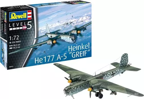 Немецкий уровень немецкий бомбардировщик Heinkel Greif пластиковая модель 03913 1/72 He177A-5
