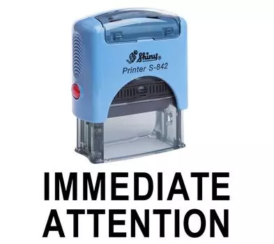 НЕМЕДЛЕННОЕ ВНИМАНИЕ Самоклеящаяся резиновая печать Офис Стационарная блестящая печать Impression Area 14 mm x 38 mm чёрный