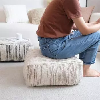 Ненабитый квадратный диван-табурет, чехол для гостиной, диван-кровать, татами, пуф для медитации, подставка для ног, домашний декор, чехлы для подушек