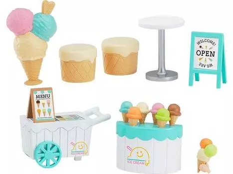 Nendoroid More Parts Collection Ice Cream Shop Пластиковая окрашенная полная торговая фигурка Коробка из 6 штук Немасштабная