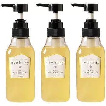 neobaby Neobaby Детское мыло-шампунь с конским маслом Органическое увлажняющее мыло Neo Natural 300 мл Набор из 3 [детский шампунь] и без добавок