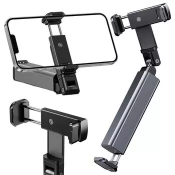 Необходимые принадлежности для путешествий в самолете, регулируемая подставка для телефона, вращающаяся на 360 градусов, портативная складная подставка-крючок, карманного размера для стола, подноса серебряный