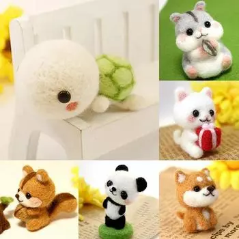 Необработанная кукла-животное, шерстяной войлок, материал для валяния ручной работы из шерсти