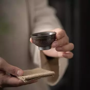 Необработанная руда, грубая керамика, чайная чашка, гостеприимная чашка, чистая вода, дрова, бытовая маленькая чайная чашка, личная специальная чашка 30ML