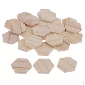 Необработанные шестигранные чипы с деревянным вырезом диаметром 38 мм для декоративно-прикладного искусства, предметов для настольных игр, украшений