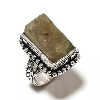 Необработанный драгоценный камень лабрадорит, ювелирное кольцо из стерлингового серебра 925 пробы, размер 6,5 f5I67