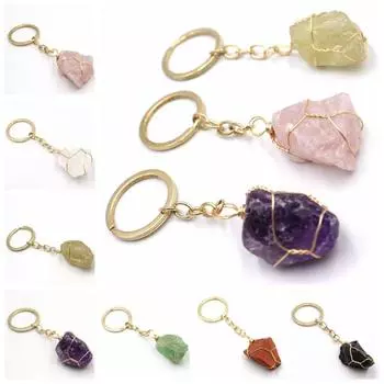 Необработанный минеральный камень грубый необработанный камень брелок кварц натуральный кристалл брелок для сумки Hangle no.12