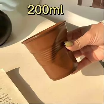 Необычная керамическая кружка – Ручная лепка, Забавная кофейная чашка, Кавайная подарочная кружка Brown S