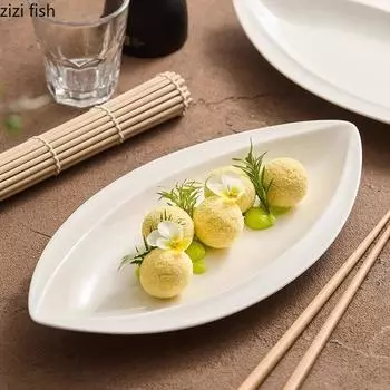 Необычная керамическая тарелка Креативная тарелка для суши Десертная тарелка для закусок Молекулярная кухня Демонстрационные тарелки Избранная посуда для отелей