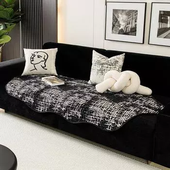 Необычная нестандартная легкая роскошная диванная подушка из синели, нескользящий чехол для дивана, плотная пылезащитная ткань для дивана 90*90cm