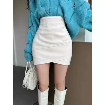 Необычная однотонная шерстяная юбка, юбка с высокой талией, антиэкспозиционная модная юбка Джокера, детская юбка XS