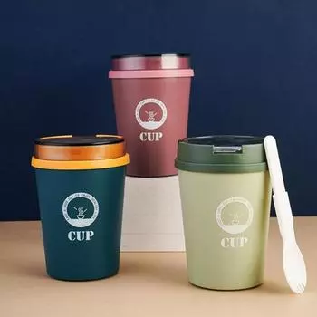 Необычная противоизносная герметичная пищевая практичная антипригарная чашка для питья для чашки для вечерние супа зелёный