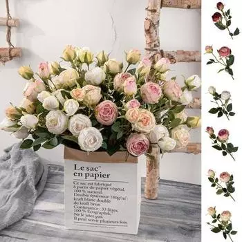 Необычное искусственное растение с двуглавым долговечным свадебным декором бежевый