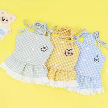 Необычное мультяшное вышитое милое платье с щенком, милые подтяжки для домашних животных для маленькой собачки-девочки XL зелёный