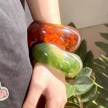 Необычные браслеты из смолы, богемное ретро-кольцо на руку, преувеличенные массивные браслеты, подарок прозрачный